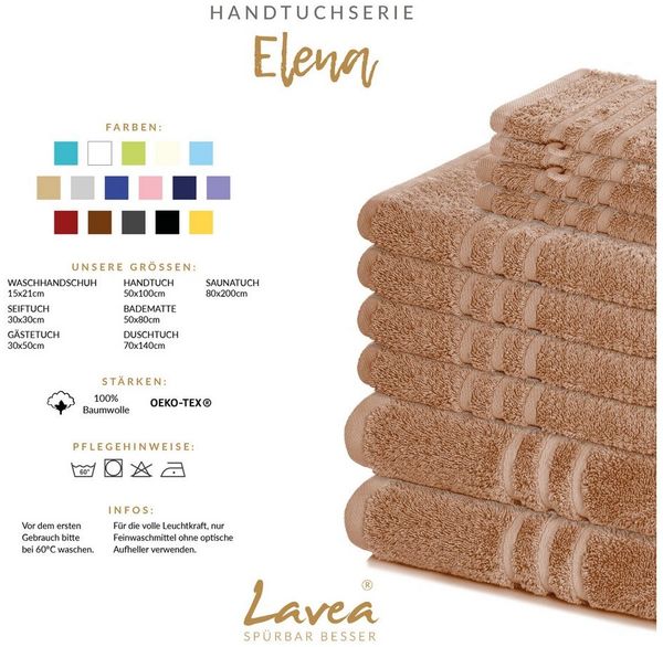 Lavea Seiftuch Elena, 30x30cm aus 100% Baumwolle, einzigartig weiche Seiftücher (Set, 10-St), ideal für die schonende Reinigung von Gesicht und Händen Bild 3