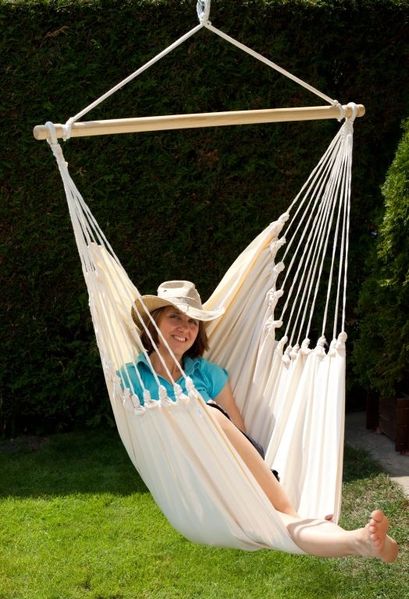 MacaMex Hängesessel Cayo Grande Organic Cotton, wetterfest, natur, 110x175 cm