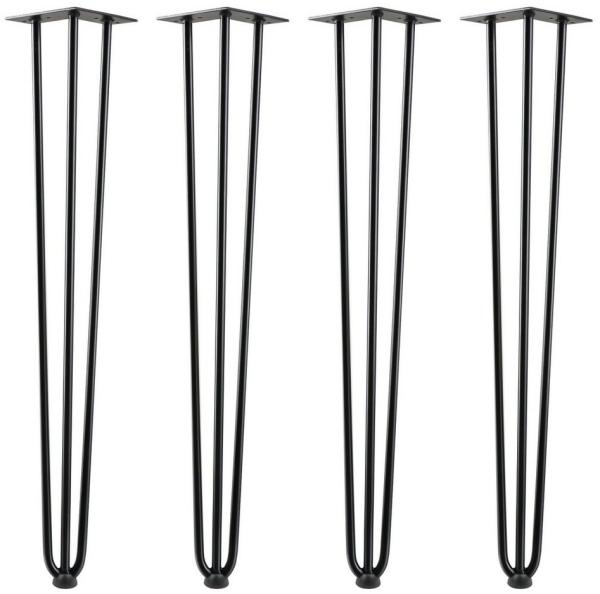 Zelsius Tischbein 4er Set Tischbeine aus Stahl, Schwarz, (H) 71 cm, 3 Streben