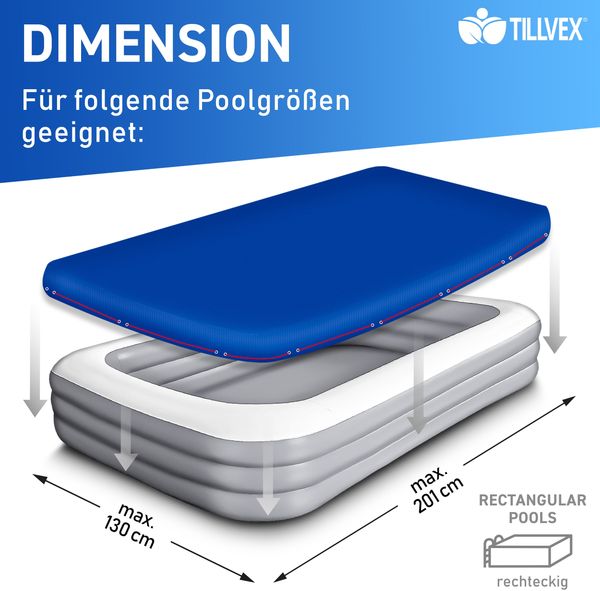 tillvex Pool Abdeckplane 221 x 150 cm Oval | Schwimmbecken Abdeckung UV-Stabil & reißfest | Schwimmbad Solarplane Bild 2