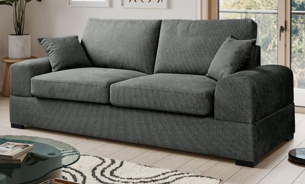 Sofa Novana in grau 3-Sitzer 221 cm