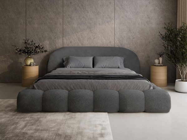 Compleo Polsterbett OMBIS, Wolkenbett mit Bettkasten und Lattenrost, Designer-Bett, MADE IN EU