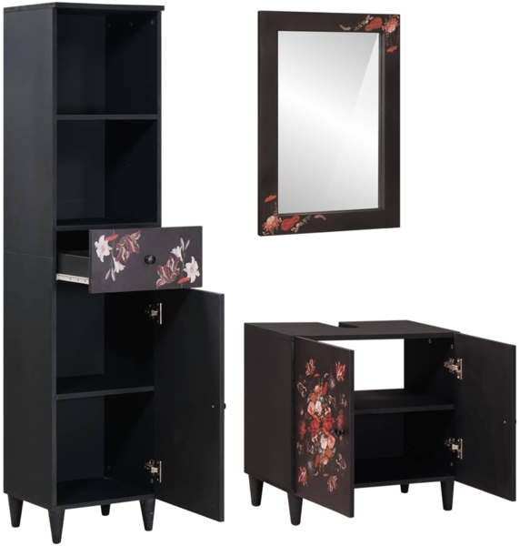 vidaXL Badezimmerschrank-Set mit Schubladen 3 pcs Massivholz Mango 3310142