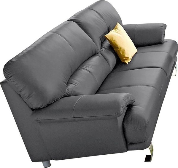 TRENDMANUFAKTUR 3-Sitzer Cecilia, in italienischem Design, bequem, mit Chromfüßen