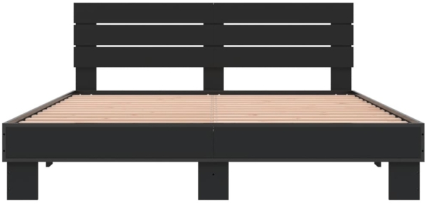 vidaXL Bettgestell Schwarz 150x200 cm Holzwerkstoff und Metall 3280142 Bild 3