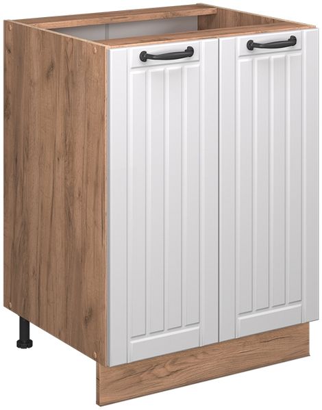 Küchenunterschrank Fame-Line Weiß Landhaus 60 cm , AP Marmor Vicco