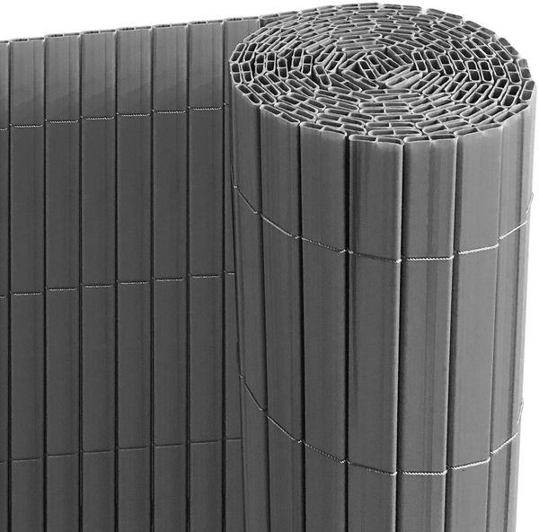 Ribelli® PVC Sichtschutzmatte mit Steg, extra stabil Sichtschutzzaun Sichtschutz Zaun Balkon Windschutz (90x300 cm, anthrazit)