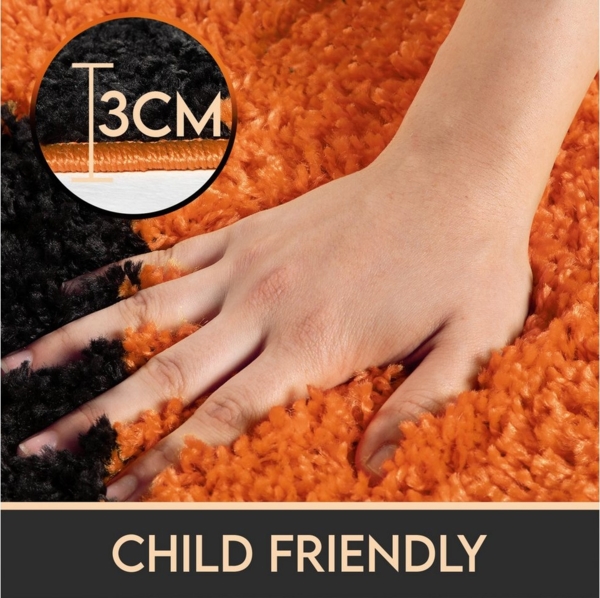 Carpettex Kinderteppich Basketball Design, Rund, Höhe: 30 mm, Kinder Teppich Fußball-Form Kinderzimmer versch. farben und größen Bild 3