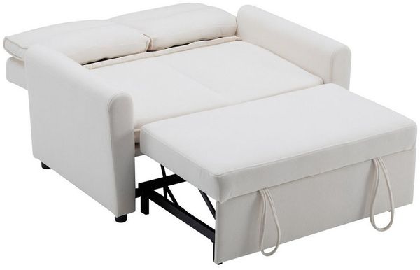 Merax Schlafsofa klappbar 2-Sitzer-Sofa mit 5-fach verstellbarer Rückenlehne, Klappsofa mit Schlaffunktion 1 Teile, Klappsofa Tagesbett ausziehbares Doppelsofa mit Samtbezug und Kissen