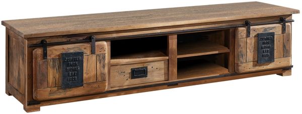 TV-Board Mango 200x55x50 natur lackiert RAILWAY #151