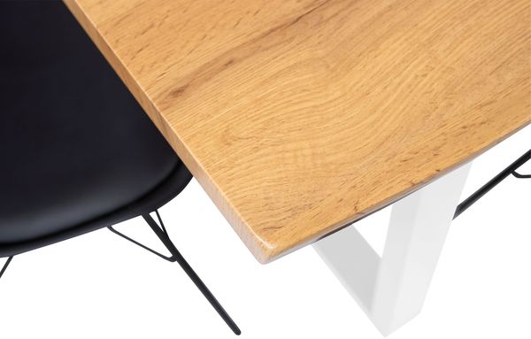 Esstisch Baumkante Holz-Optik Wildeiche 180 x 90 U-Gestell weiß JOSY 142463989 Bild 4