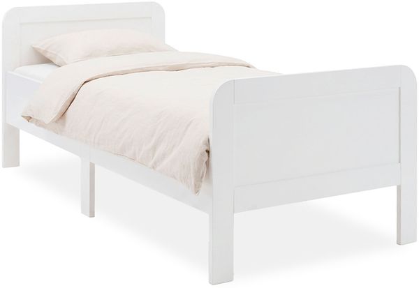 Komfortbett 90x200 Seniorenbett Höhenverstellbar Holzbett Einzelbett Weiß Hohes Bett Bettgestell
