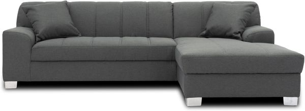 DOMO. collection Ecksofa Capri, Sofa in L-Form mit Schlaffunktion und Füßen aus Chrom, Schlafsofa, Eckcouch, Polsterecke, Couch 239 x 152 x 75 cm (BxTxH), grau Bild 2