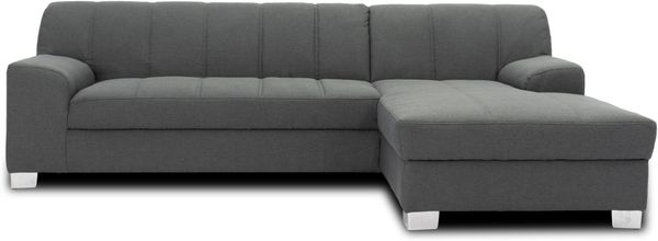 DOMO. collection Ecksofa Capri, Sofa in L-Form mit Schlaffunktion und Füßen aus Chrom, Schlafsofa, Eckcouch, Polsterecke, Couch 239 x 152 x 75 cm (BxTxH), grau Bild 6