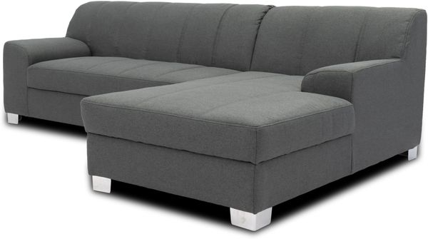 DOMO. collection Ecksofa Capri, Sofa in L-Form mit Schlaffunktion und Füßen aus Chrom, Schlafsofa, Eckcouch, Polsterecke, Couch 239 x 152 x 75 cm (BxTxH), grau Bild 9