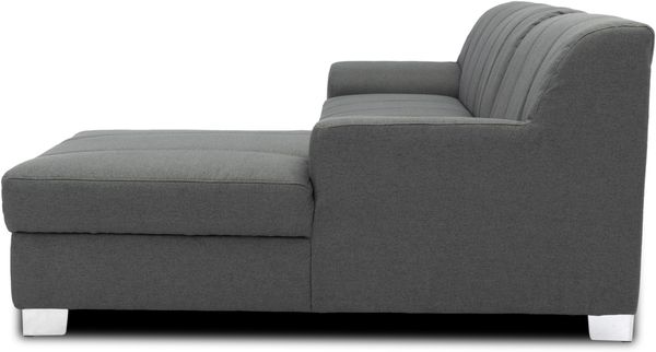 DOMO. collection Ecksofa Capri, Sofa in L-Form mit Schlaffunktion und Füßen aus Chrom, Schlafsofa, Eckcouch, Polsterecke, Couch 239 x 152 x 75 cm (BxTxH), grau Bild 10