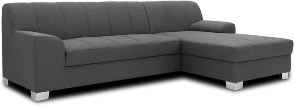 DOMO. collection Ecksofa Capri, Sofa in L-Form mit Schlaffunktion und Füßen aus Chrom, Schlafsofa, Eckcouch, Polsterecke, Couch 239 x 152 x 75 cm (BxTxH), grau Bild 7