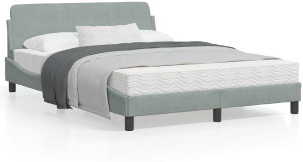 vidaXL Bettgestell "Dover" Hellgrau 140x200 cm Samt 373192