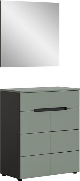 Home affaire Garderoben-Set REHAT, TOPSELLER!, 2-teilig, Breite 80cm, individuell erweiterbar, (Set, 2-St, bestehend aus: Garderobenspiegel und Schuhkommode), Garderobenkombination, Kombination, Set, Flurgarderobe, Diele