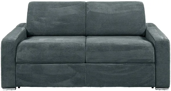 Vente-unique - CALITO Sofa SamtStoff Grau - B 223 cm94 cm x H 97 cm x L 194 cm