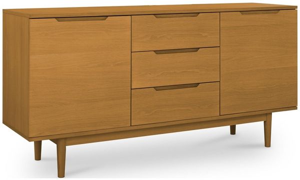 Sideboard Enimeta Eiche Natur 160 cm - 2 Türen, 3 Schubladen & Soft-Close