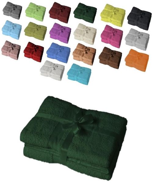 4 x Saunatuch 500 g/m² 80 x 200 cm Dunkelgrün