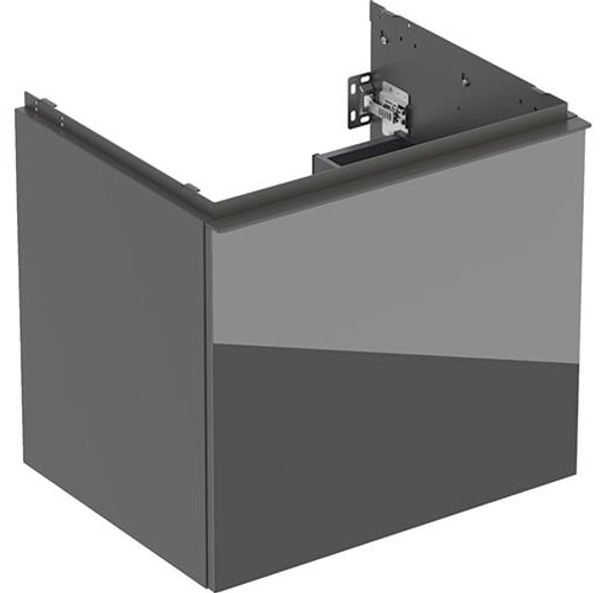 Unterschrank Acanto 1+1 Schubladen 60 cm lava/glas