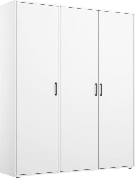 Rauch Möbel Voyager Schrank Kleiderschrank Drehtürenschrank, Alpinweiß, 3-türig, inklusive 1 Kleiderstange, 4 Einlegeböden BxHxT 140 x 194 x 53 cm
