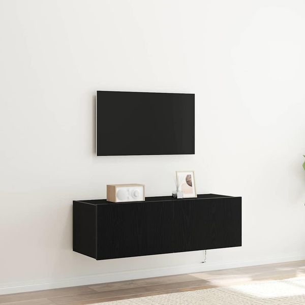 vidaXL TV-Wandschrank 2 pcs Schwarz Eichen-Optik 100 x 35 x 31 cm 863112