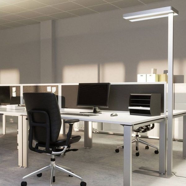 Arcchio Stehlampe Logan Neo, LED, Metall, Alu universalweiß IP20, 2 x 40 W LED, universalweiß