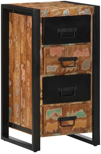 vidaXL Schubladenschrank Mehrfarbig 40x40x75 cm Altholz Massiv 4013582