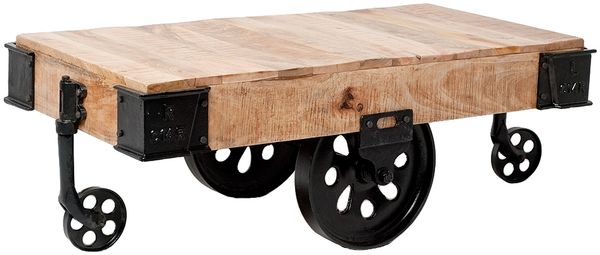 Couchtisch OSA Mango Wohnzimmertisch auf Rädern Beistelltisch Tisch ca. L120cm