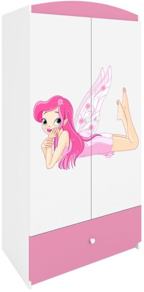 Raumhirsch Furniture Kinderkleiderschrank mit liebevollen Motiven - Kleiderschrank für Kinder (Kinderzimmerschrank für Mädchen, Mit Ablagefächern & Kleiderstange) hochwertige Verarbeitung, sanfte Farben, verschiedene Designs