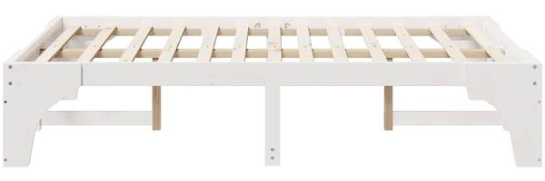 vidaXL Bettrahmen Weiß 120 x 200 cm Massives Kiefernholz 872990 Bild 6