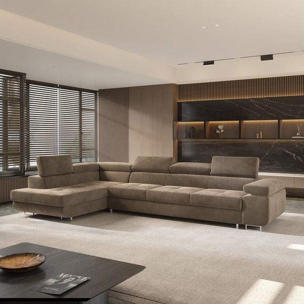 Masseno Ecksofa VICENTE mit Schlaffunktion L-Form, Sofa mit Bettkasten