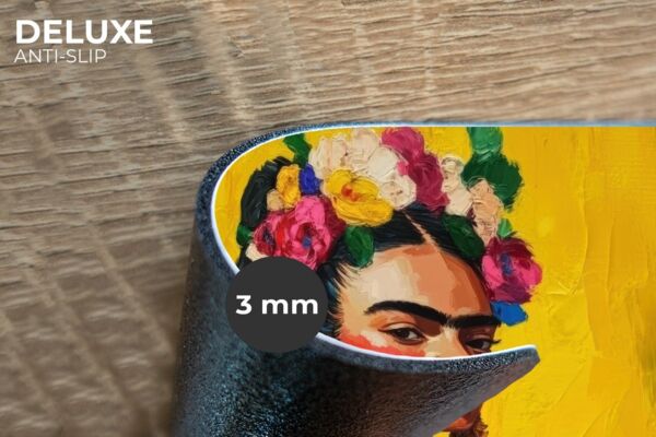 MuchoWow Platzset Frida Kahlo - Frau - Gelb - Blau - Blumen, (6-St), Platzsets, Tischset, Abwaschbar, Tischsets, Platzdeckchen
