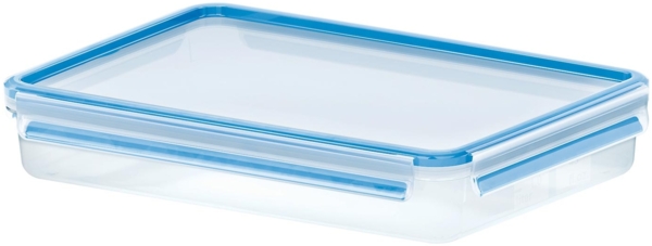 emsa Frischhaltedose CLIP & CLOSE 6 cm hoch 2,6 l transparent, blau