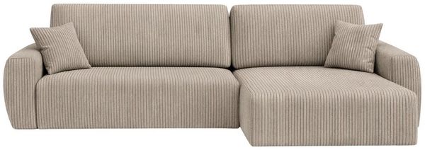Kaiser Möbel Ecksofa mit Schlaffunktion und Bettkasten Ariel L Cord-Sofa aus Stoff Poso, mit Schlaffunktion,großzügige Liegefläche,pflegeleichter Cordstoff