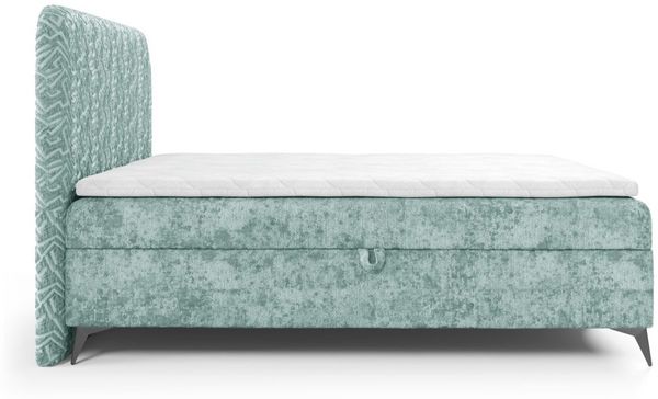 Boxspringbett Schlafzimmerbett TRIANA 140x220cm Stoff Trenza Mintgrün Bild 2
