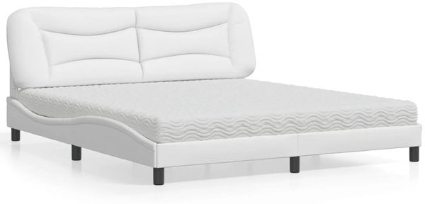 vidaXL Bett mit Matratze "Hvar" Weiß 180x200 cm Kunstleder 3208739