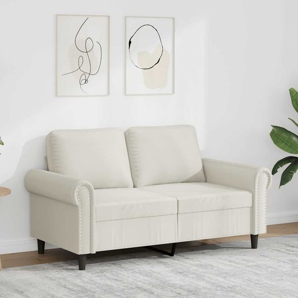 vidaXL 2-Sitzer-Sofa Creme 120 cm Samt 359527