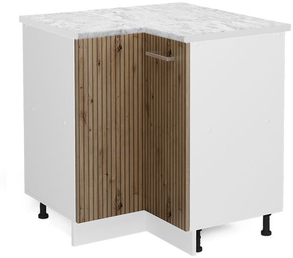 Eckunterschrank R-Line Artisan-Eiche 75.6 cm , AP Marmor Vicco