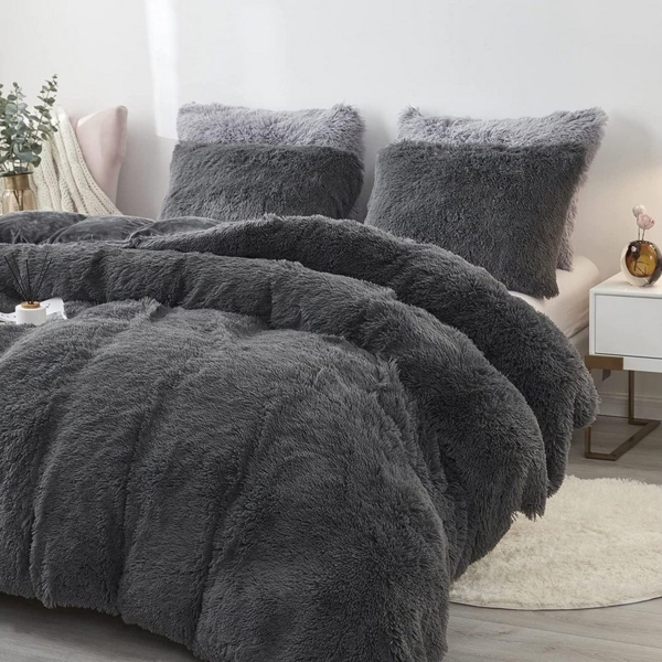 ibettertec Bettwäsche Plüsch Bettwäsche Set 135x200cm,200x200cm,Biber Flauschige Bettdecke, Shaggy und Plüsch weiche Bettwäsche Bettbezüge und Kissenbezug 80x80cm Bild 2