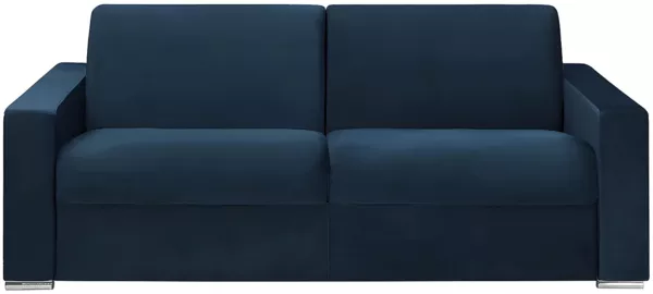 Vente-unique - CALITO Sofa SamtStoff Blau - B 223 cm94 cm x H 99 cm x L 216 cm