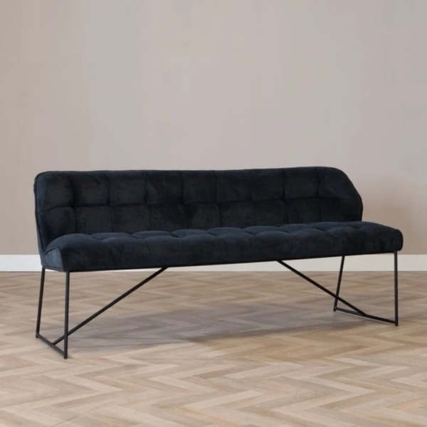 Bronx71 Esszimmerbank Stoff Jelle schwarz 155 cm