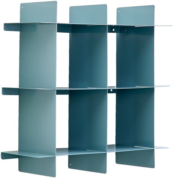 Landscape 'CHRIS' Wandregal, Metall salbei, 40 x 40 x 15 cm, 4 Fächer