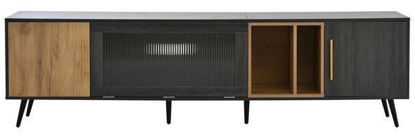 BlingBin TV-Schrank Lowboard TV-Ständer Holz TV-Boards (Wohnzimmermöbel, 1-St, 200x40x55,5 cm) Mit Changhong-Glas, für einen 90-Zoll-Fernseher Geeignet