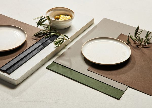 ASA Tabletops Rough Black Tisch-Set 46x33 cm Lederoptik