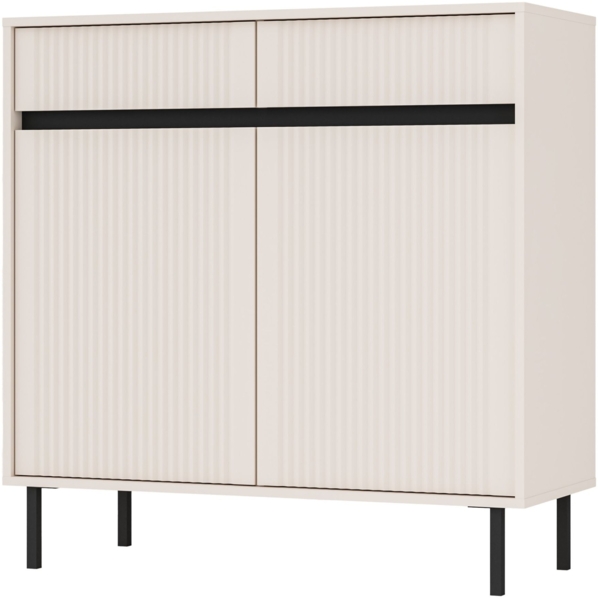 Selsey 'Osaka' Sideboard 2-türig mit 2 Schubladen, sandbeige, ca. 100 x 100 x 40 cm