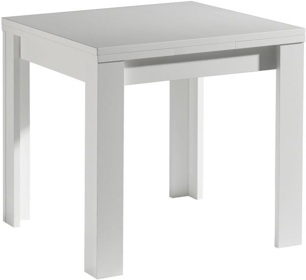 Esstisch >Monterrey< ausziehbar bis 136cm, in Weiß matt - 80/136x78x80cm (BxHxT)